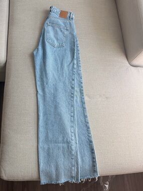 Zara Light Blue Straight-Leg Jeans